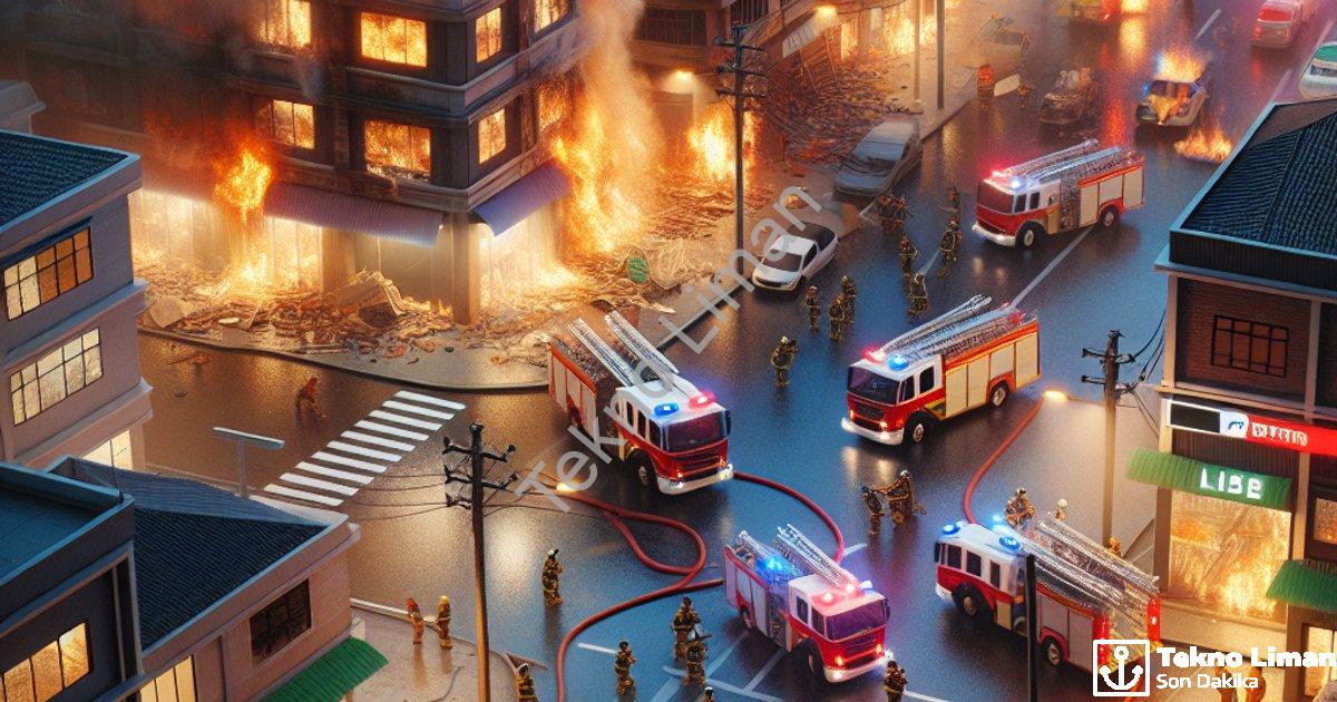 "Aydın’da Korkutan Yangın: Komşuların Dikkati İş Yerini Kurtardı" başlıklı haber için fotorealistik,