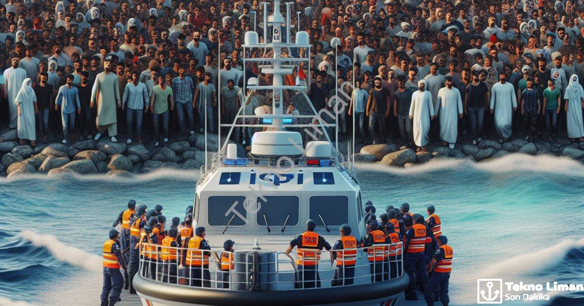 "İzmir Açıklarında Hareketli Saatler: 120 Düzensiz Göçmen Yakalandı" başlıklı haber için fotorealist